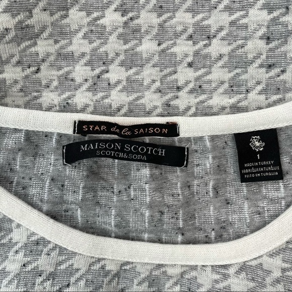 MAISON Scotch Houndstooth Cotton Blend Crewneck Sweater XS - Picture 4 of 6